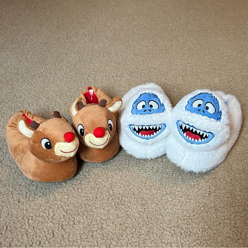 Rudolph & Bumble Slippers Toddler Size 9/10